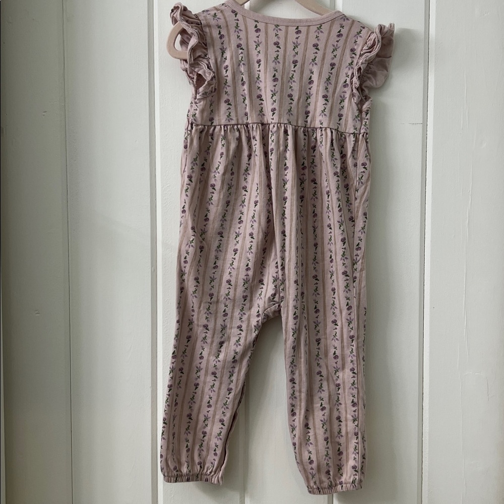 Burts Bees Baby farmhouse floral organic baby girl jumpsuit - Picture 4 of 4